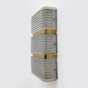 Pair of Modern Italian Murano Glass and Brass Sconces