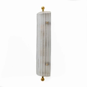 Pair of Art Dèco Style Italian Murano Glass and Brass Sconces