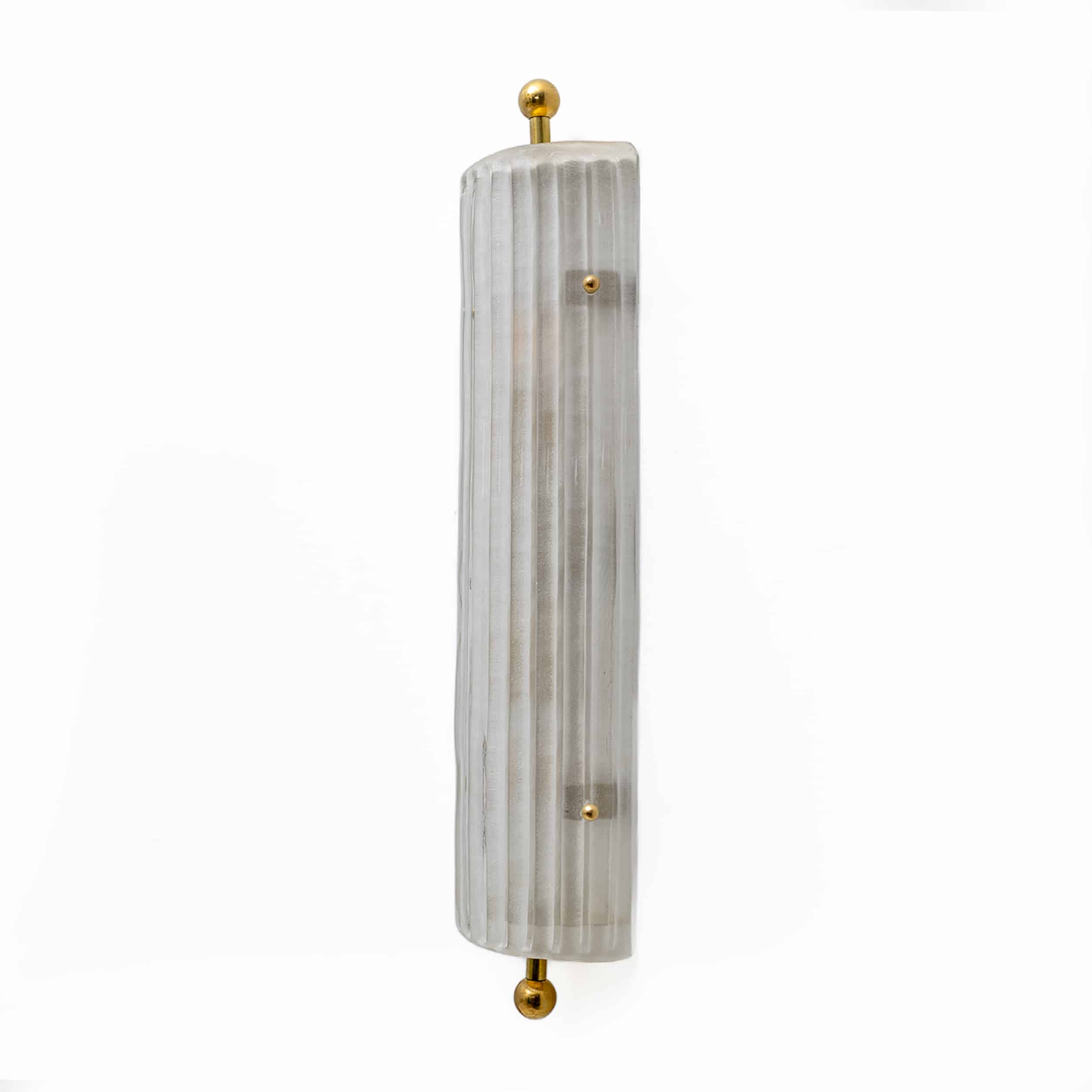 Pair of Art Dèco Style Italian Murano Glass and Brass Sconces