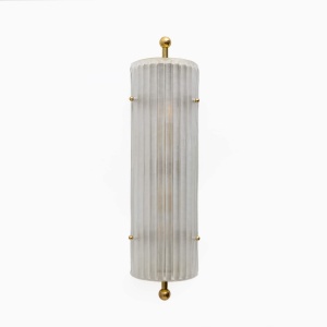 Pair of Art Dèco Style Italian Murano Glass and Brass Sconces