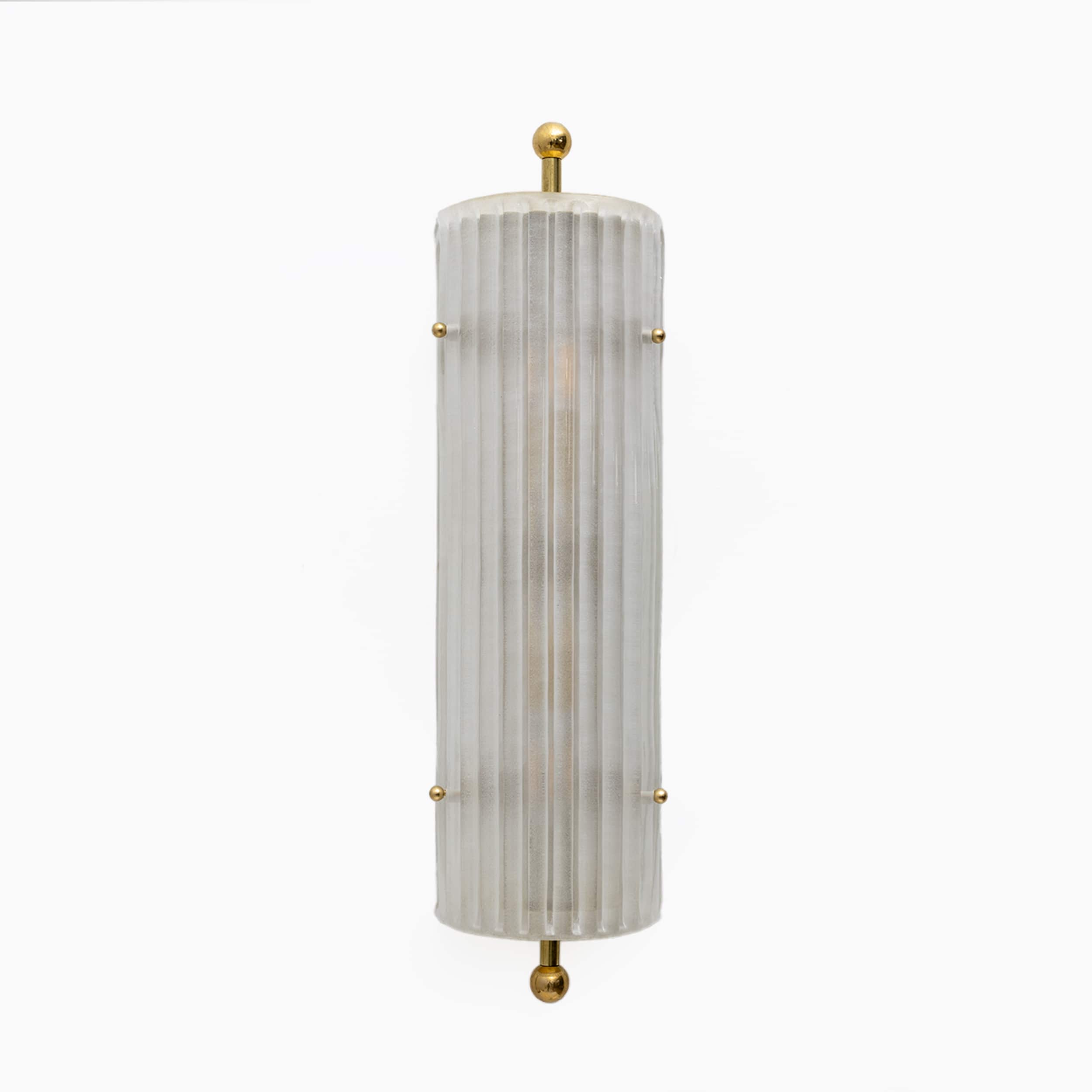 Pair of Art Dèco Style Italian Murano Glass and Brass Sconces