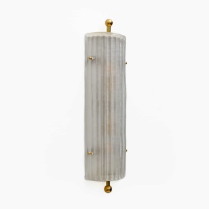 Pair of Art Dèco Style Italian Murano Glass and Brass Sconces