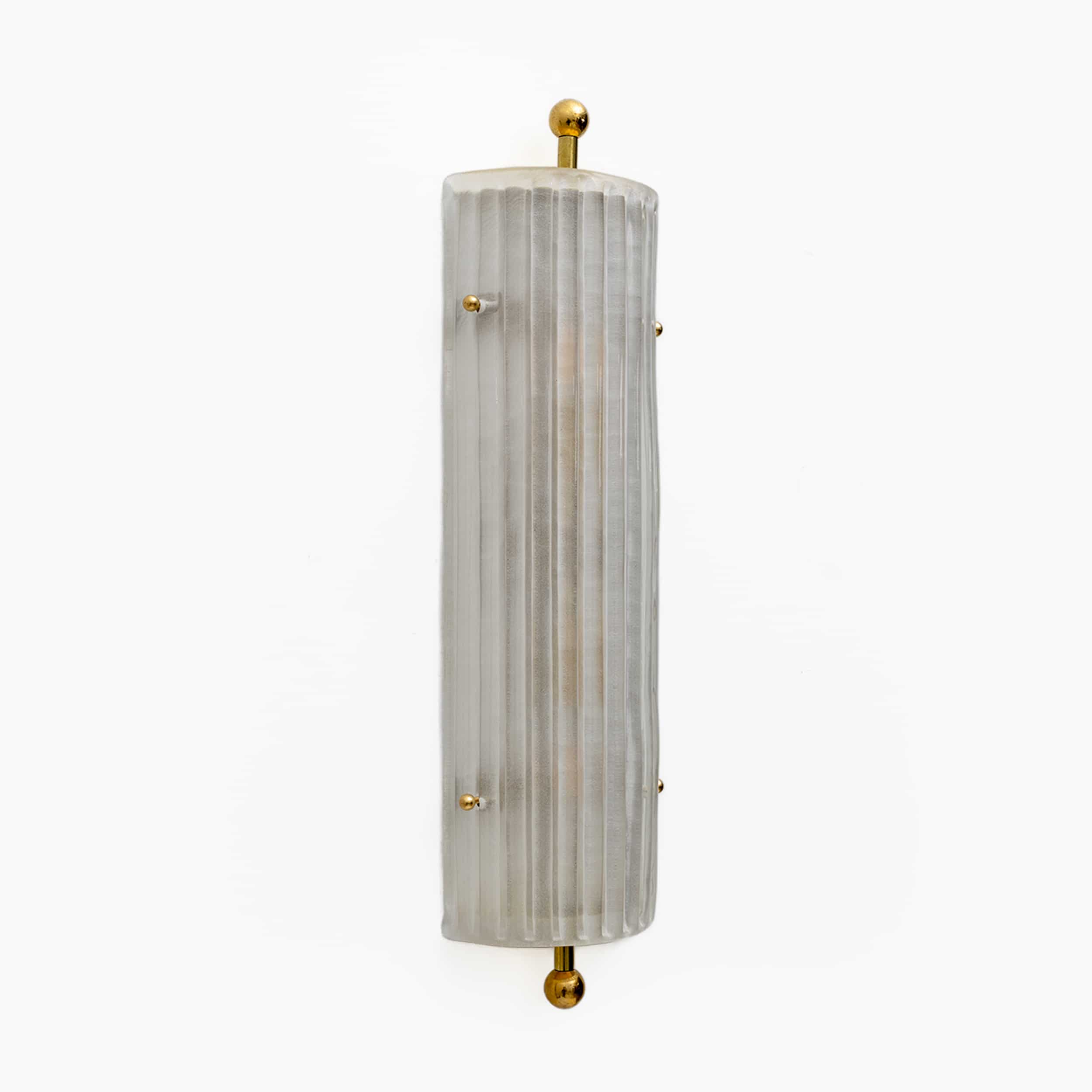 Pair of Art Dèco Style Italian Murano Glass and Brass Sconces