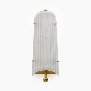 Pair of Art Dèco Style Italian Murano Glass and Brass Sconces