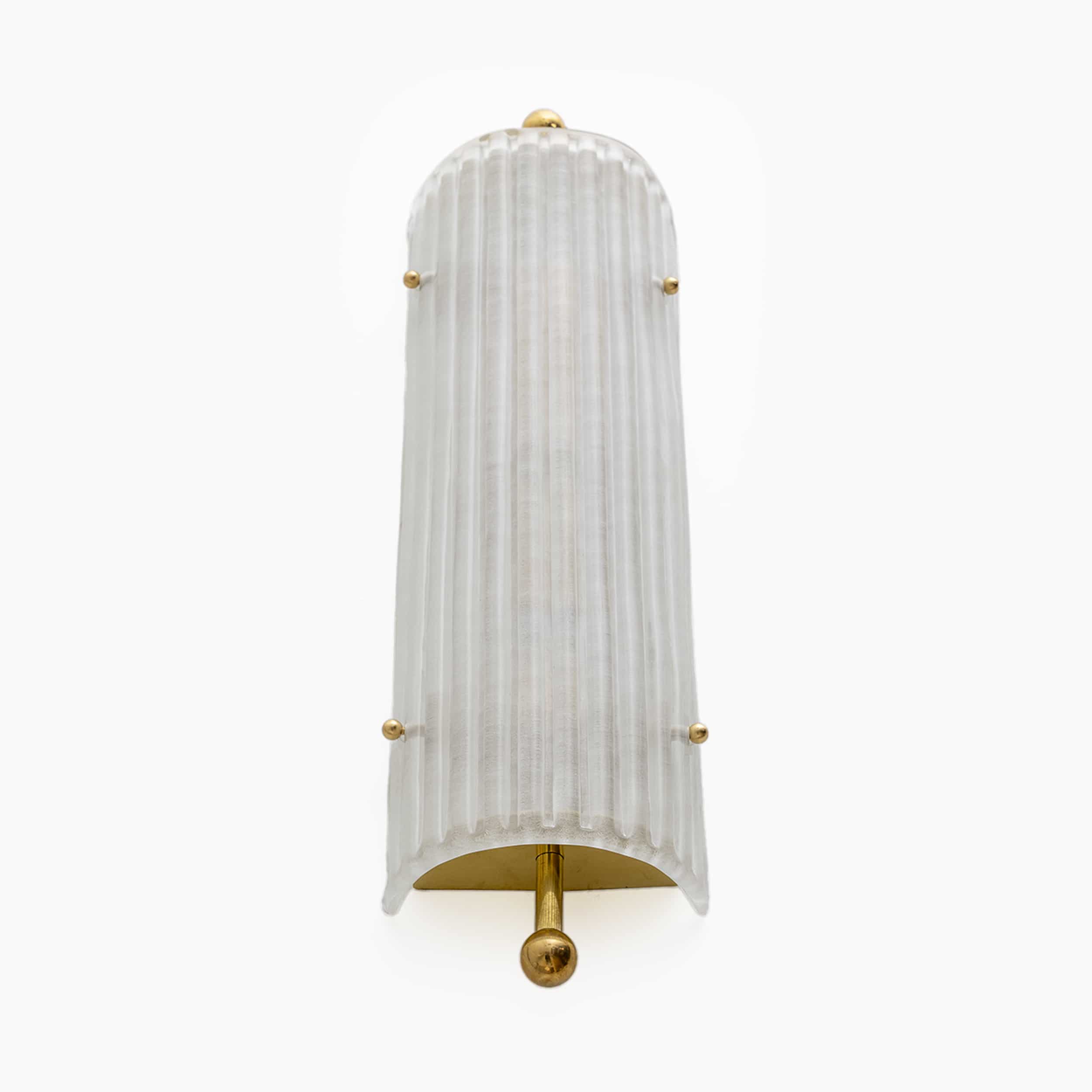 Pair of Art Dèco Style Italian Murano Glass and Brass Sconces