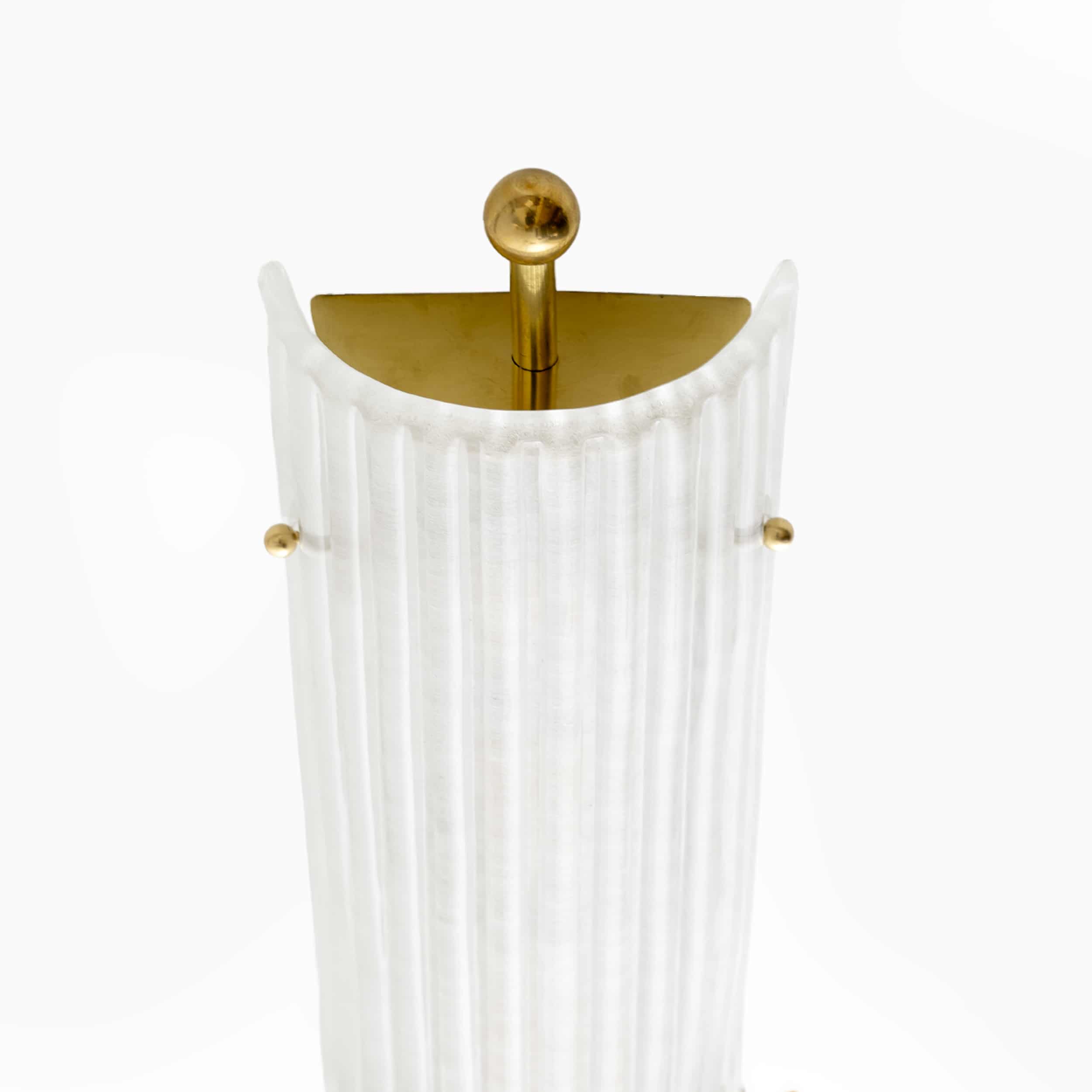 Pair of Art Dèco Style Italian Murano Glass and Brass Sconces