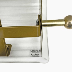 Pair of Art Dèco Style Italian Murano Glass and Brass Sconces