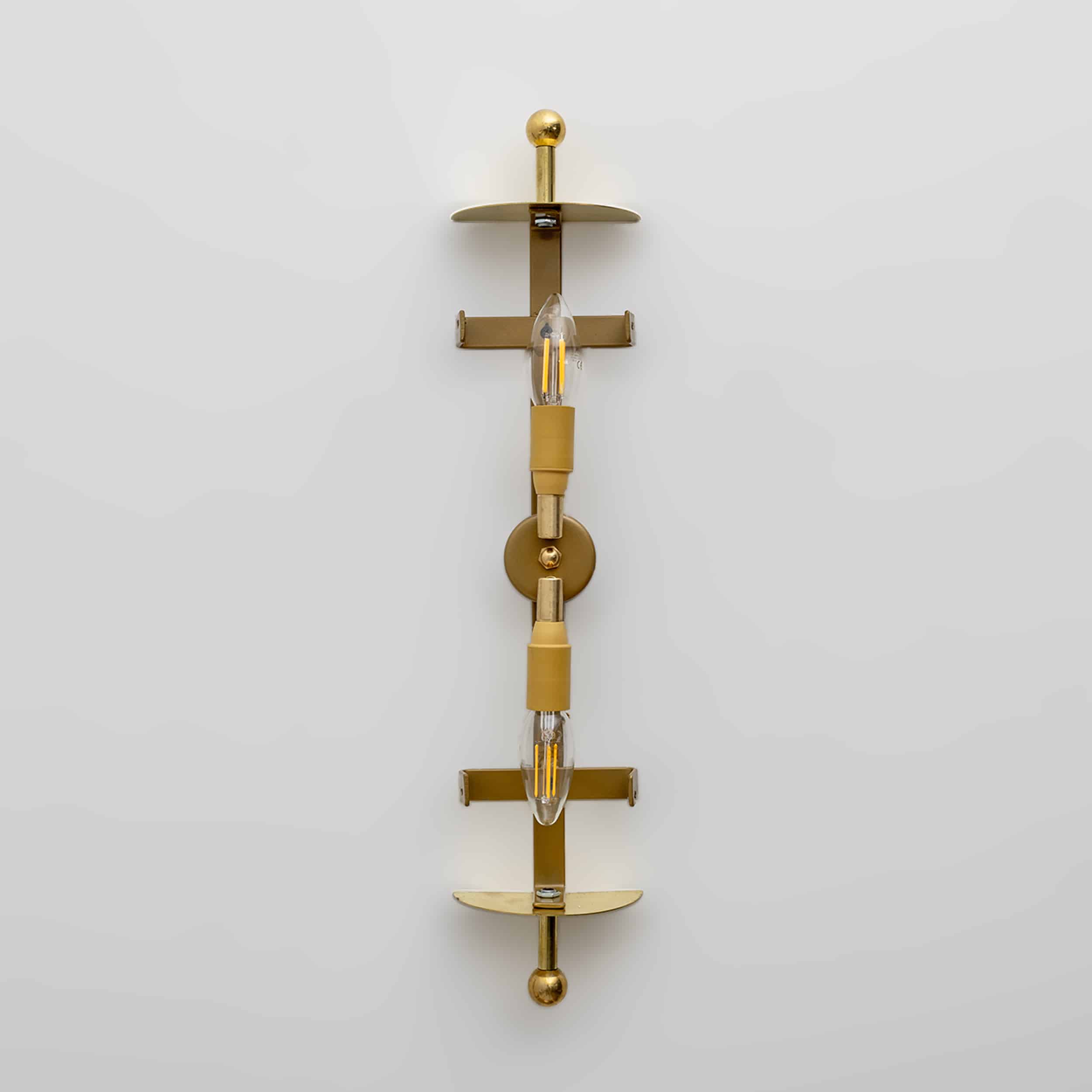 Pair of Art Dèco Style Italian Murano Glass and Brass Sconces