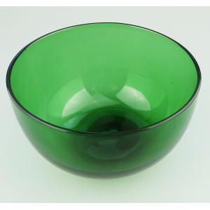 An antique Victorian English glass Bristol green Bowl C.19thC