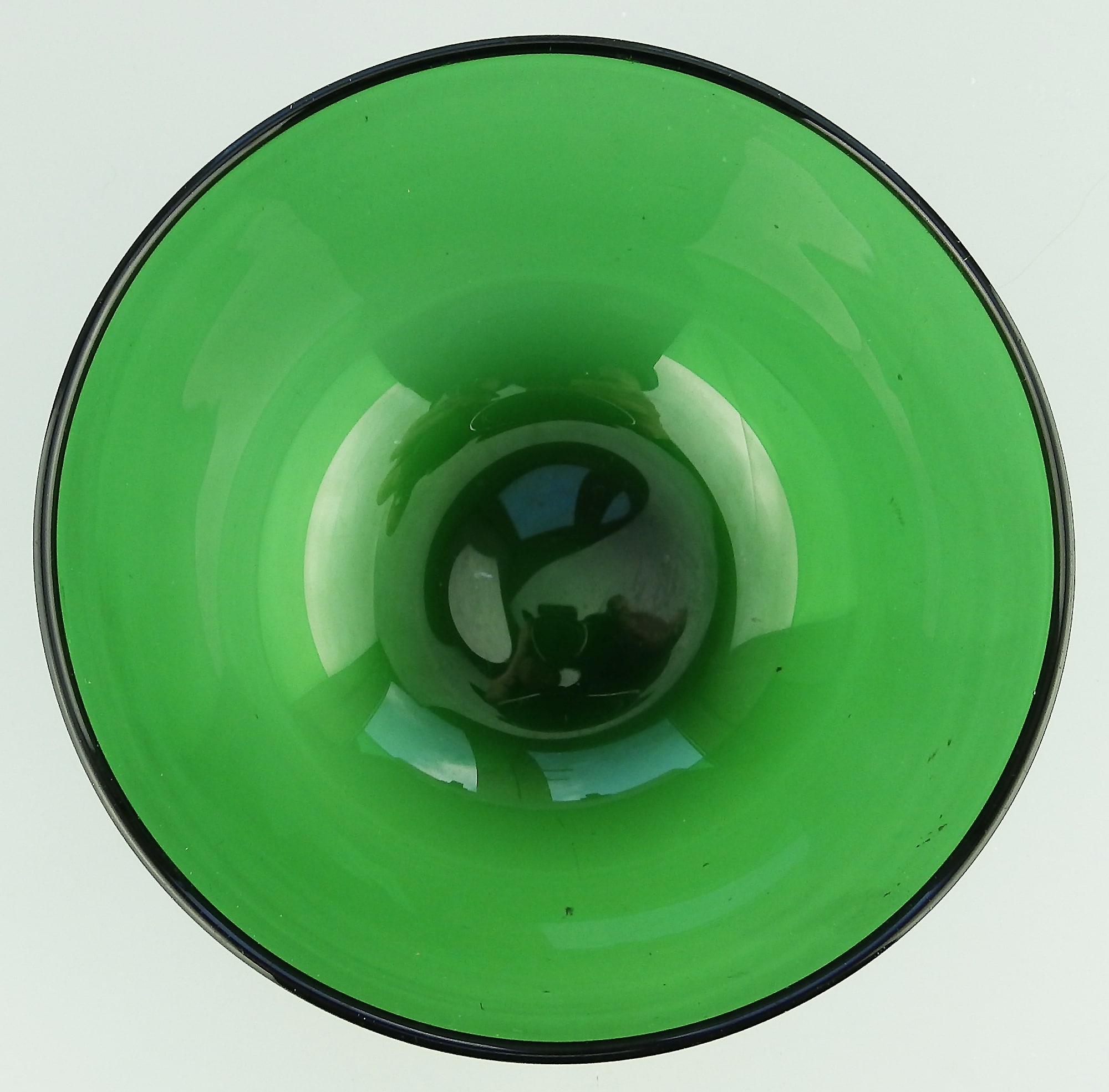 An antique Victorian English glass Bristol green Bowl C.19thC