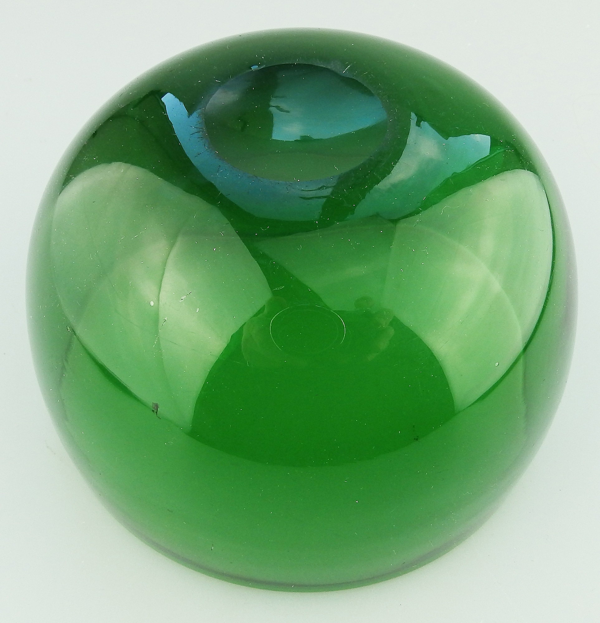 An antique Victorian English glass Bristol green Bowl C.19thC