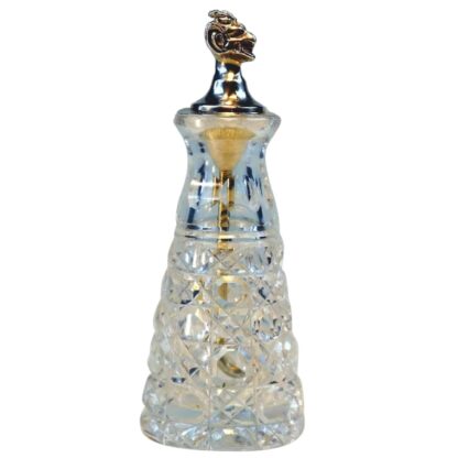Fine antique solid silver & cut glass novelty Devil Cayenne Pepper Bottle C.1902