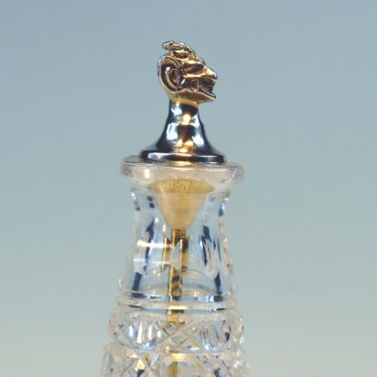 Fine antique solid silver & cut glass novelty Devil Cayenne Pepper Bottle C.1902 - Image 3
