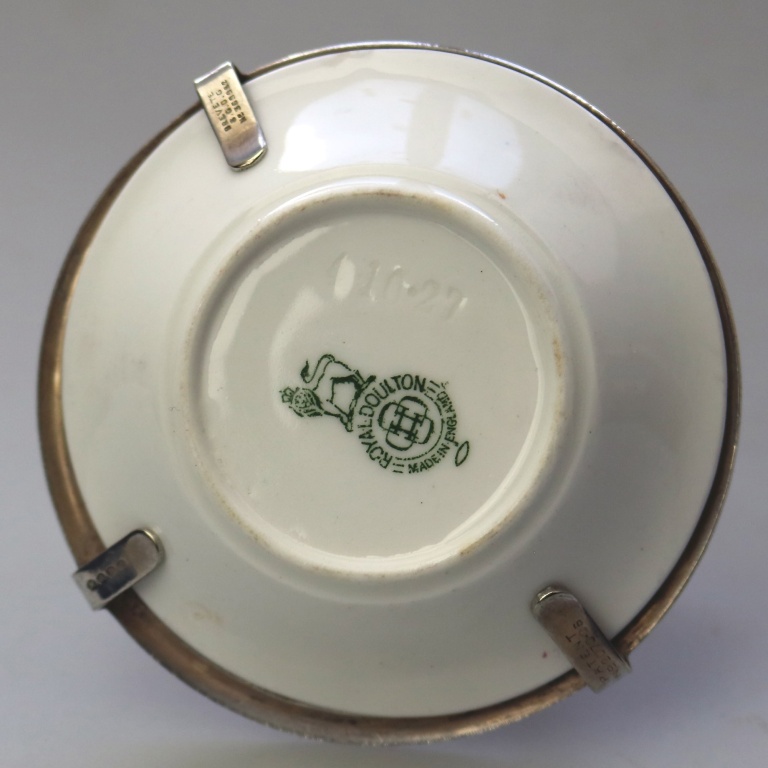 A Christopher Dresser antique novelty Egg Cup & Saucer by Hukin & Heath C.1900's - Image 6