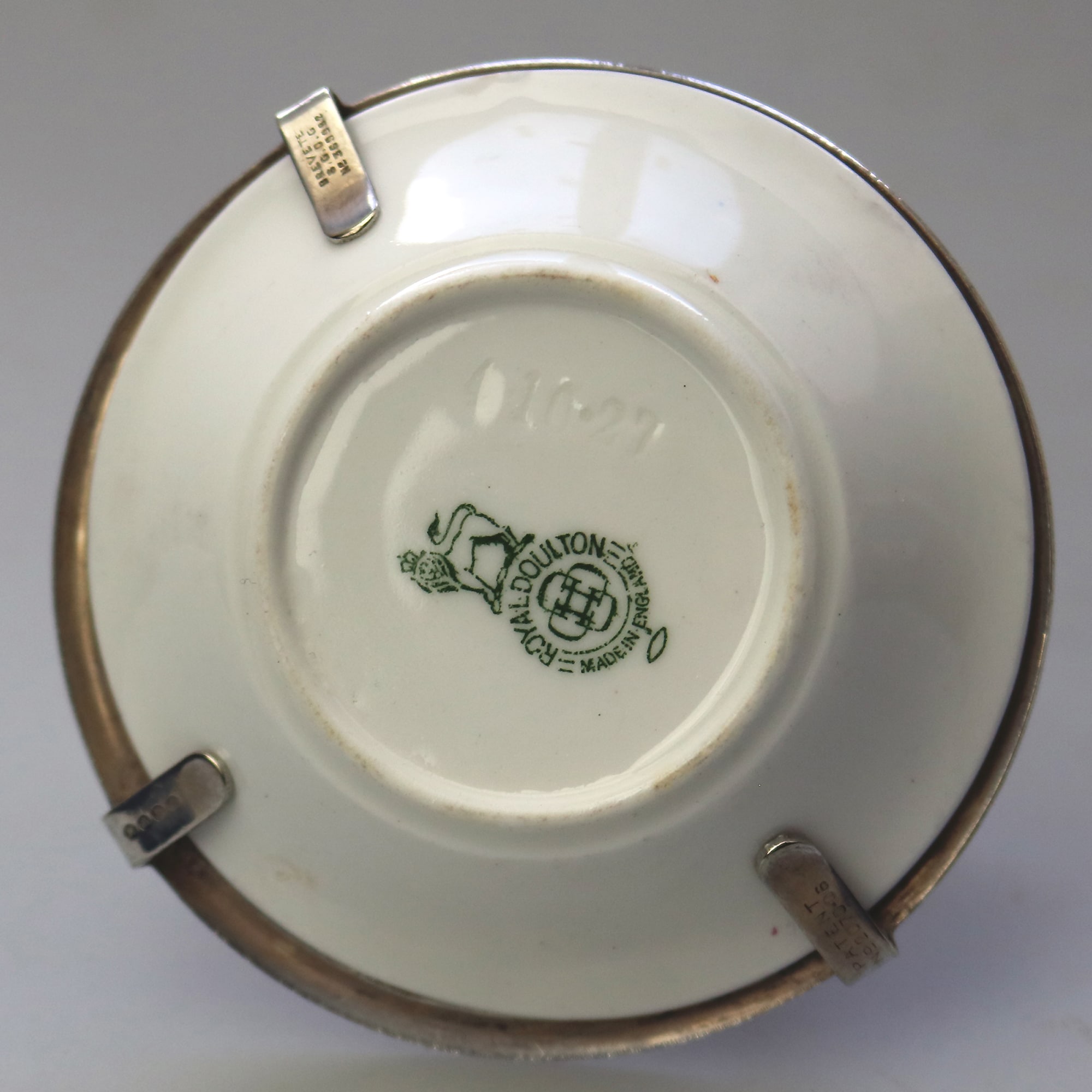 A Christopher Dresser antique novelty Egg Cup & Saucer by Hukin & Heath C.1900's