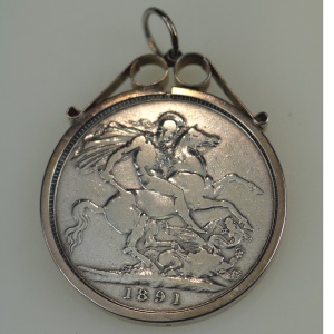 A collection of antique silver Coin Jewellery pendant & Brooches of various dates