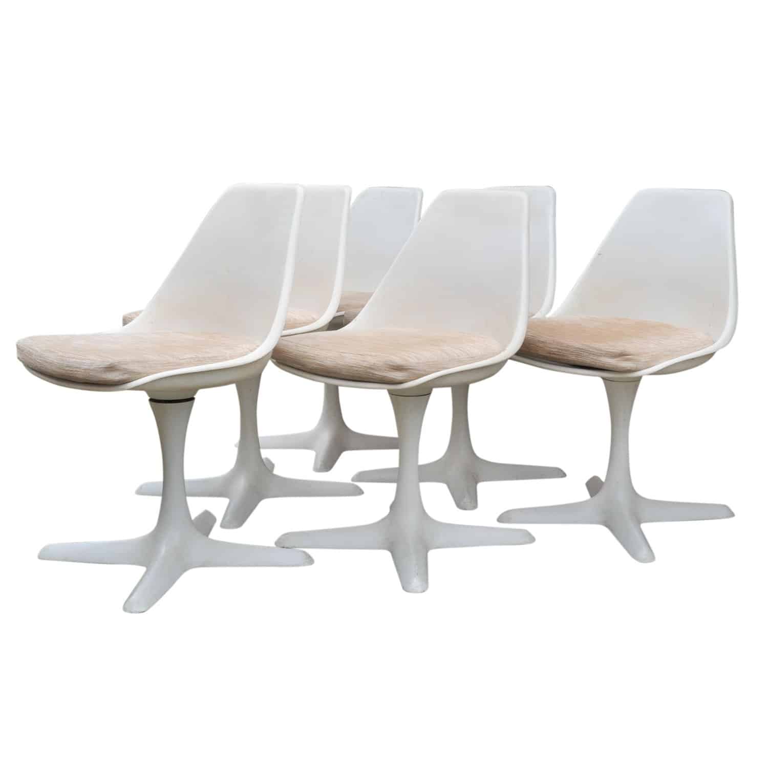 Vintage 103 Aluminium Tulip Chairs By Maurice Burke For Arkana, 1960s, Set Of 6