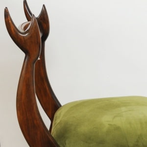 Vintage ‘My Dear Chairs’ In Green Velvet By Sergio Savarese For Dialogica, 1980s (Set Of 2)