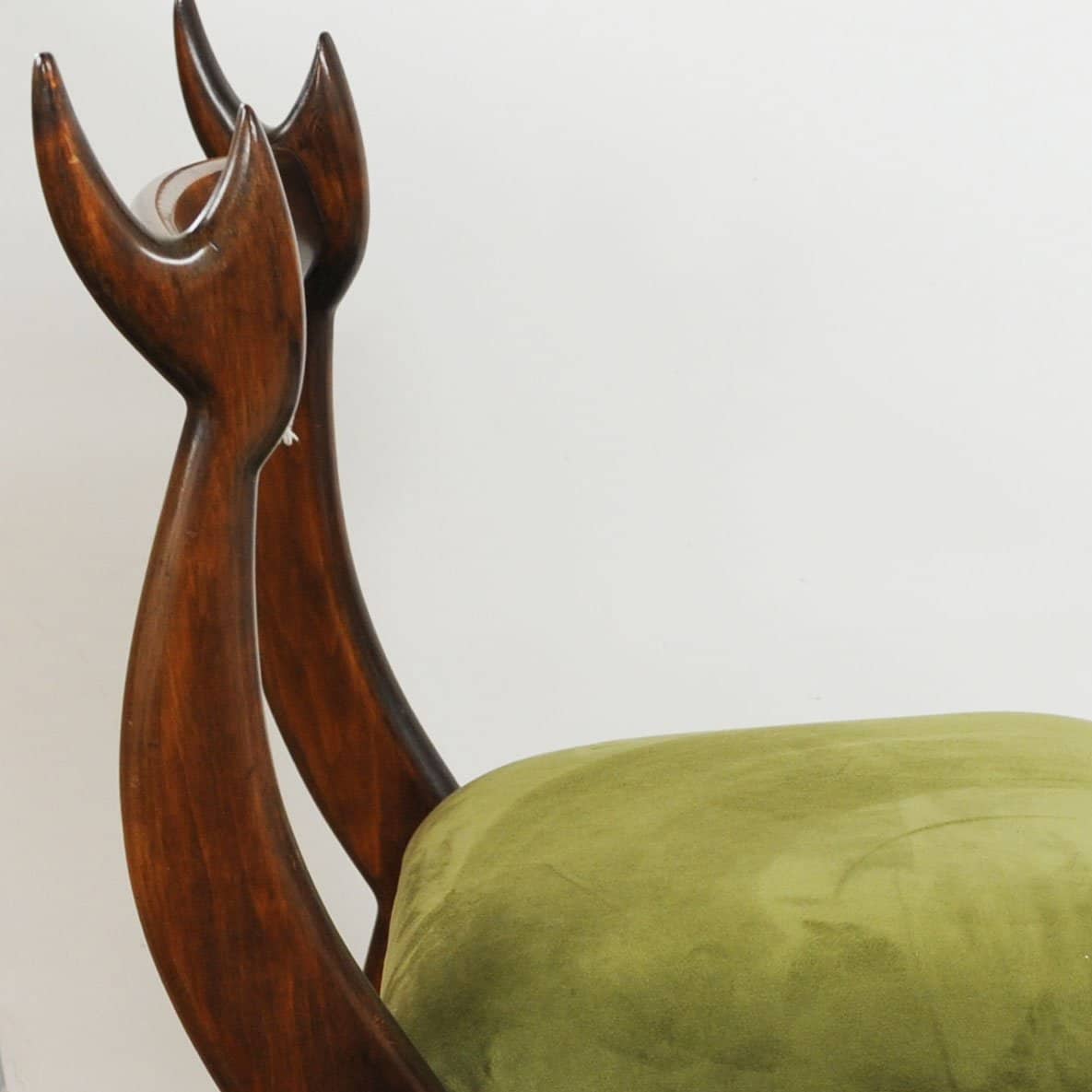 Vintage ‘My Dear Chairs’ In Green Velvet By Sergio Savarese For Dialogica, 1980s (Set Of 2)