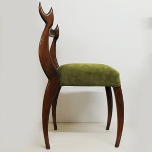 Vintage ‘My Dear Chairs’ In Green Velvet By Sergio Savarese For Dialogica, 1980s (Set Of 2)