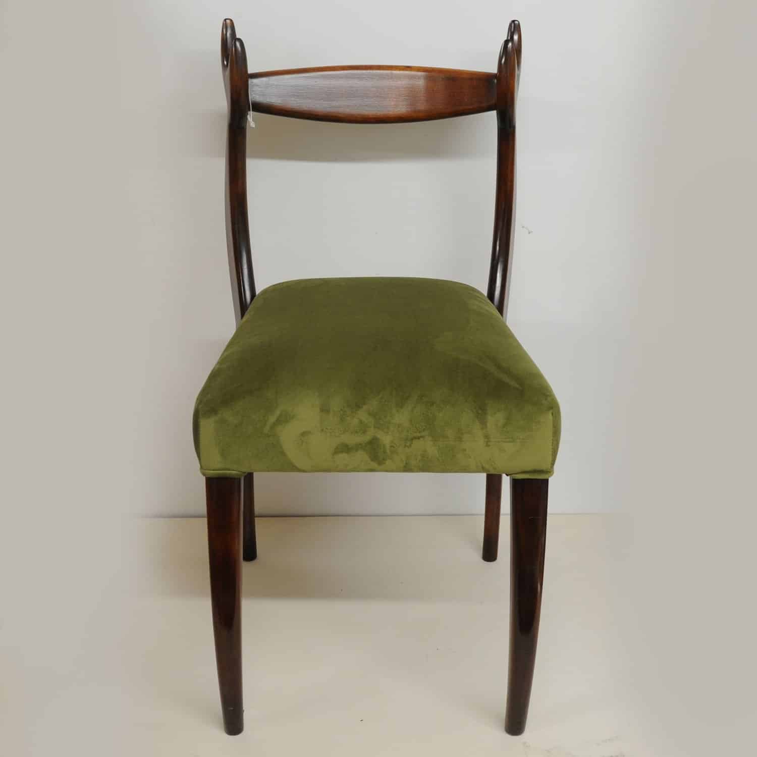Vintage ‘My Dear Chairs’ In Green Velvet By Sergio Savarese For Dialogica, 1980s (Set Of 2)