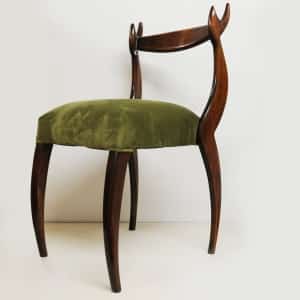 Vintage ‘My Dear Chairs’ In Green Velvet By Sergio Savarese For Dialogica, 1980s (Set Of 2)