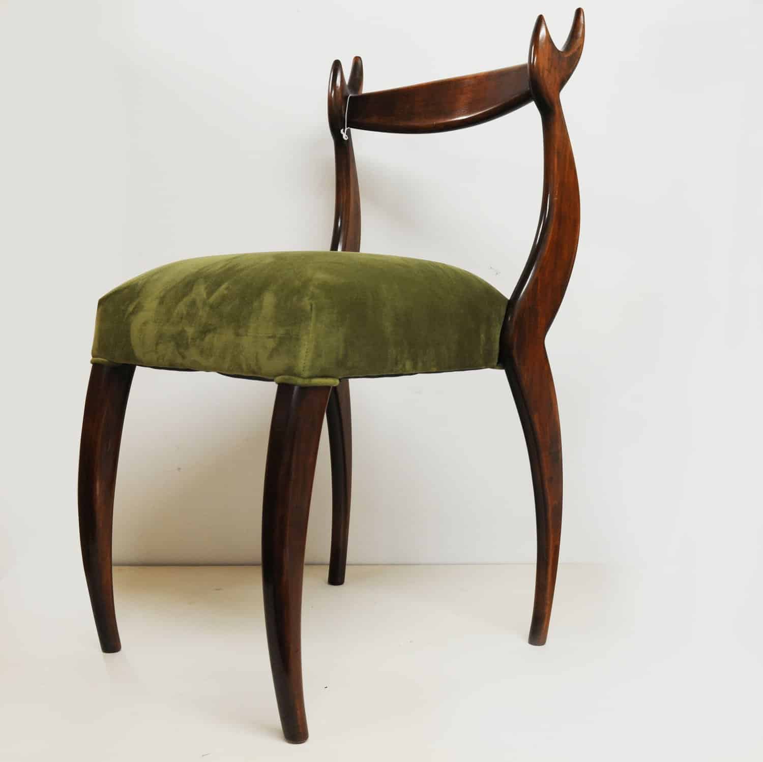 Vintage ‘My Dear Chairs’ In Green Velvet By Sergio Savarese For Dialogica, 1980s (Set Of 2)
