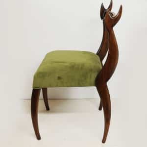 Vintage ‘My Dear Chairs’ In Green Velvet By Sergio Savarese For Dialogica, 1980s (Set Of 2)