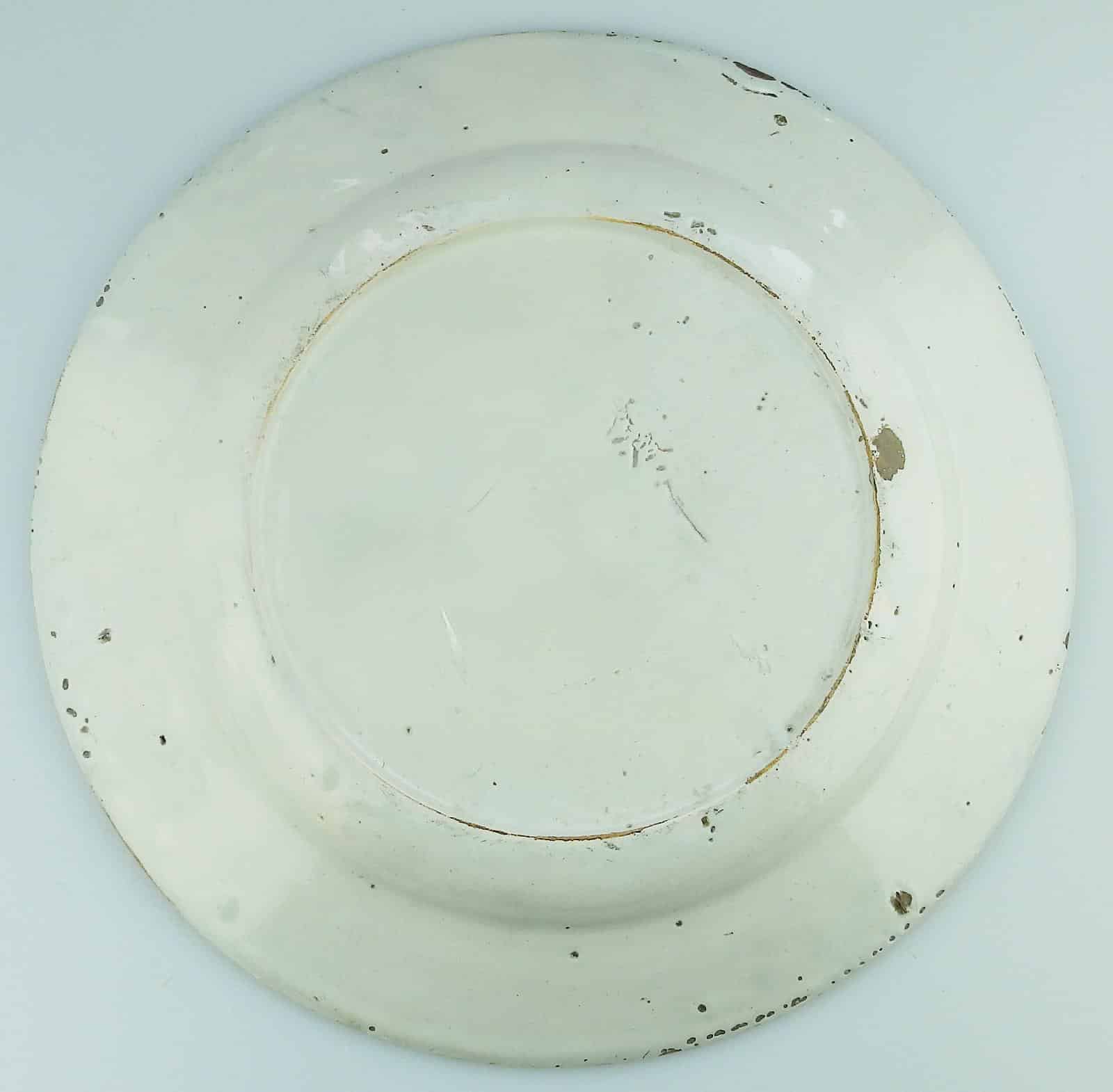 An unusual antique Georgian hand-painted Dutch Delft pottery Charger C.18thC