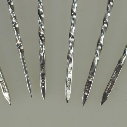 A set of novelty English solid silver Charles Dickens Characters Cocktail Sticks 1973 - Image 8