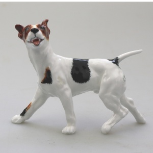 A scarce Royal Doulton porcelain standing Bull Terrier Dog Figurine HN 1100 C.1934