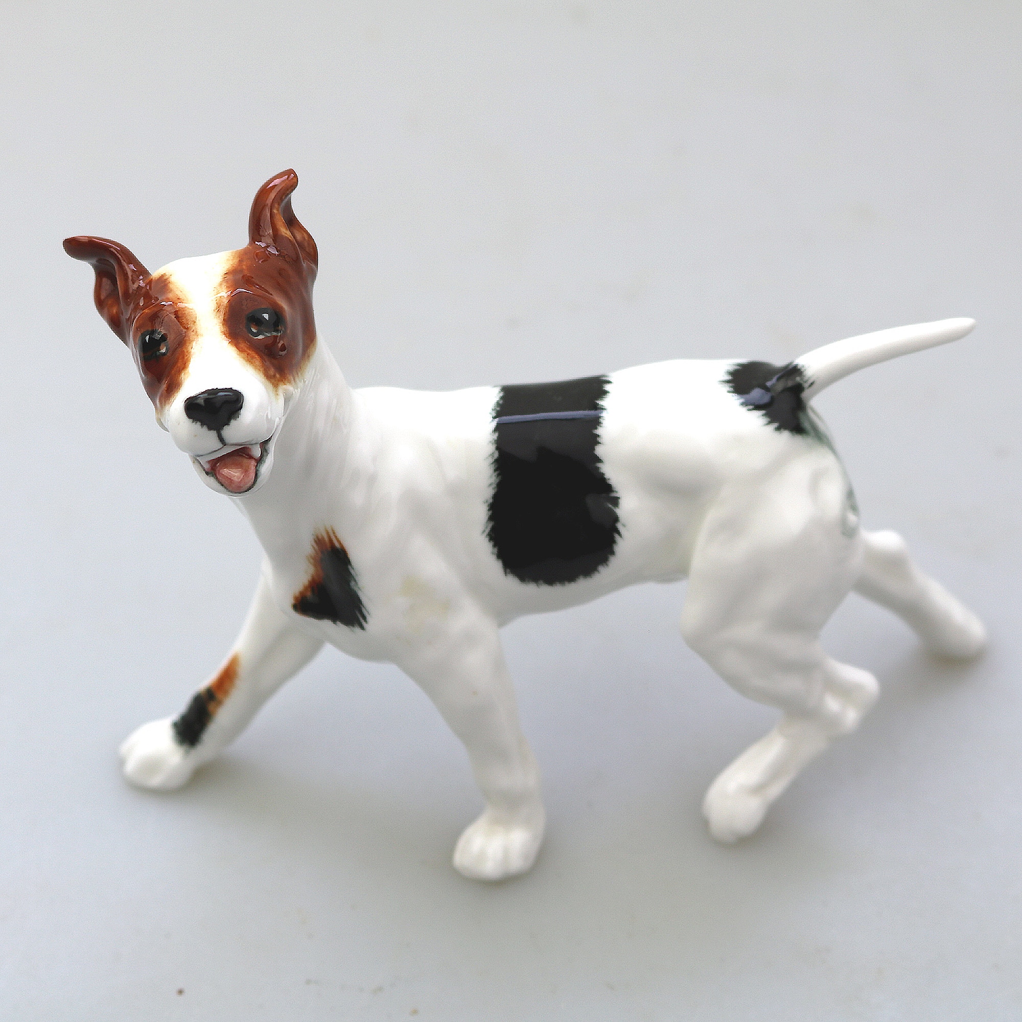 A scarce Royal Doulton porcelain standing Bull Terrier Dog Figurine HN 1100 C.1934