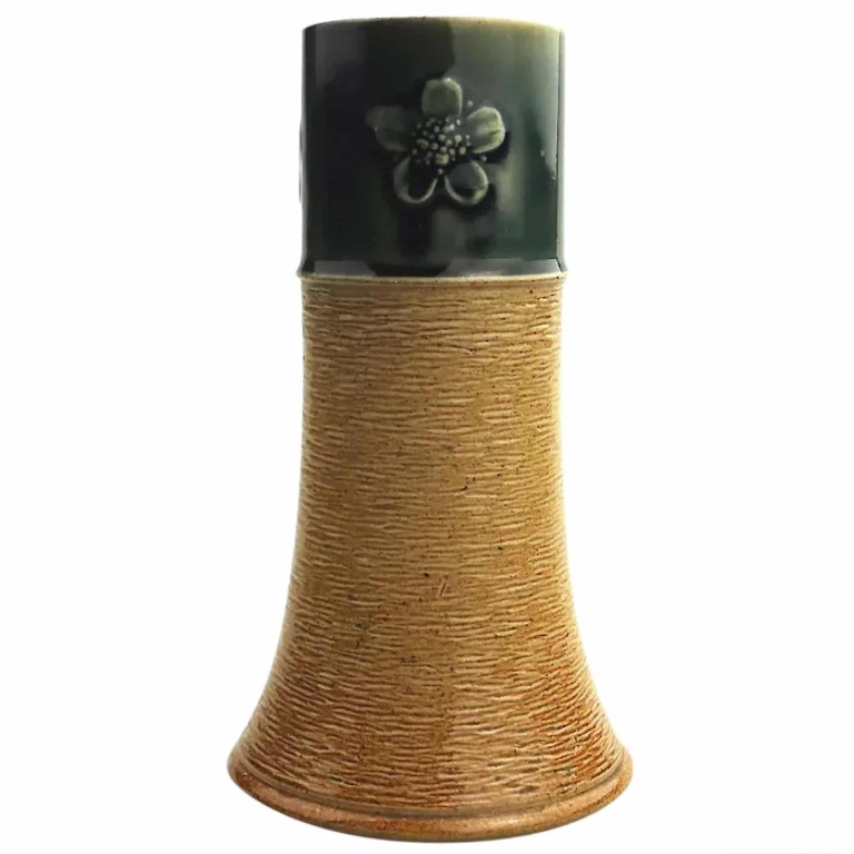 A Royal Doulton British art pottery ceramic green band stoneware Vase C.1900