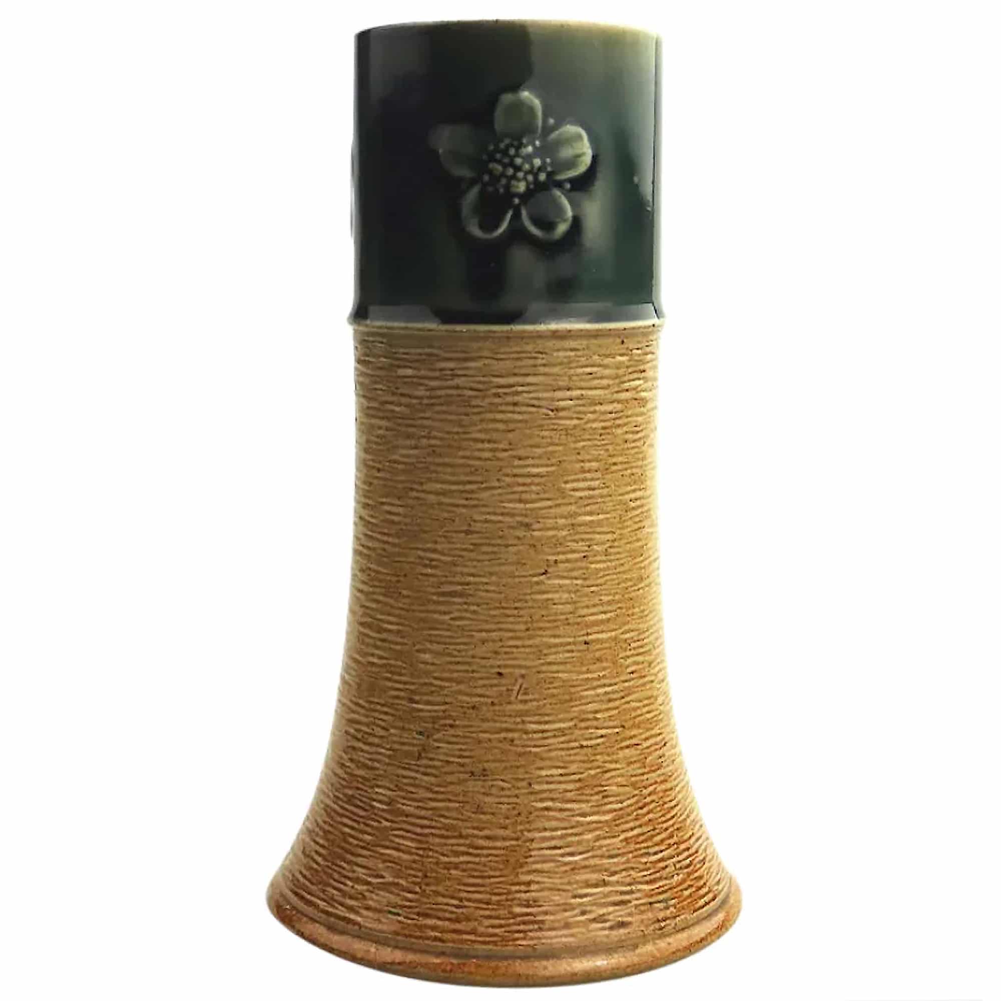 A Royal Doulton British art pottery ceramic green band stoneware Vase C.1900