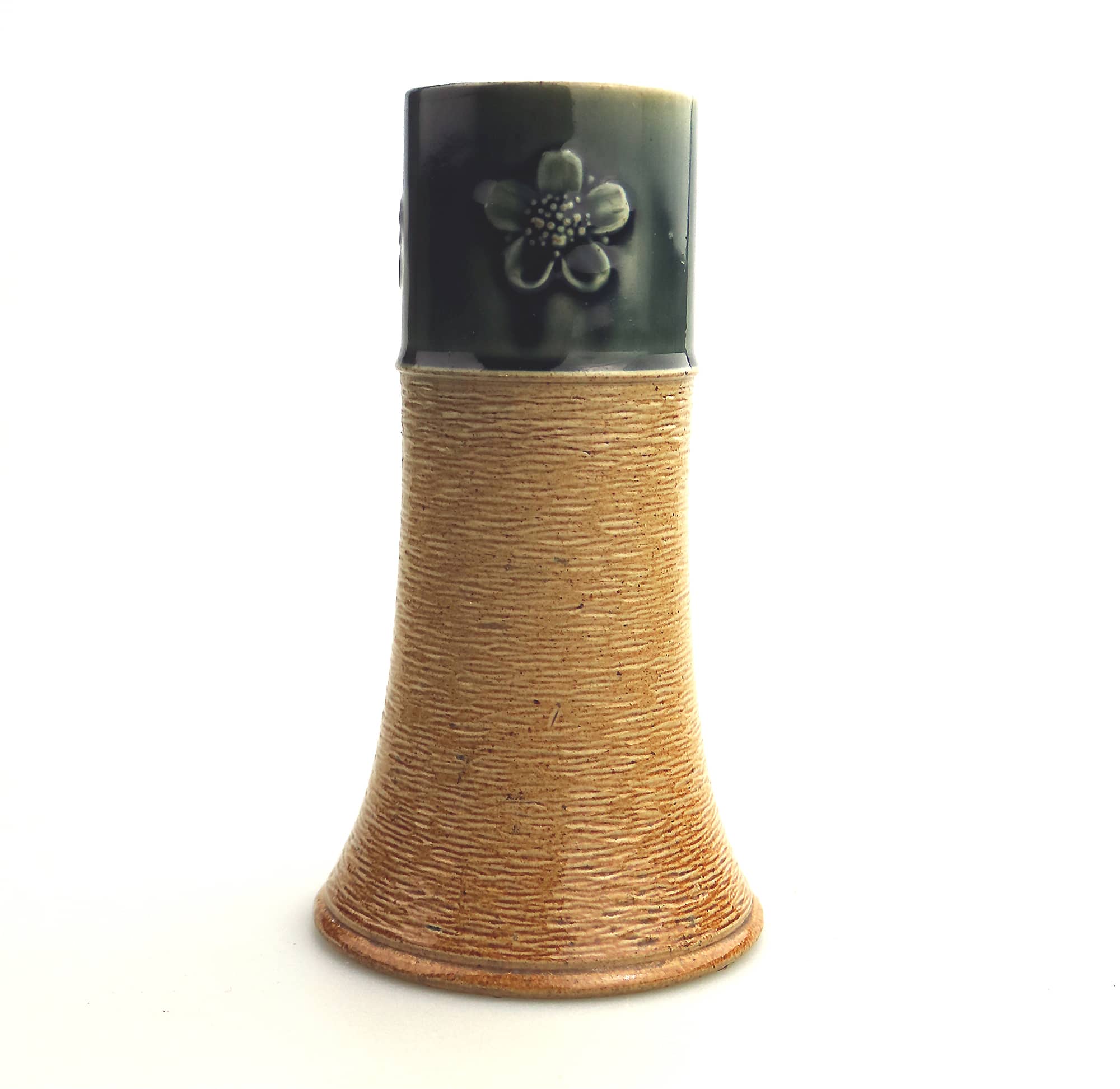 A Royal Doulton British art pottery ceramic green band stoneware Vase C.1900
