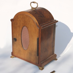 A good George III style walnut 2 train striking 8 day Elliott Mantle Clock C.20thC