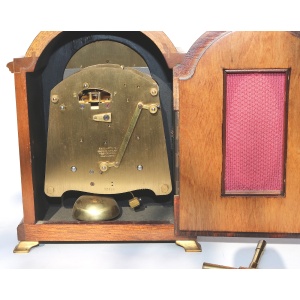 A good George III style walnut 2 train striking 8 day Elliott Mantle Clock C.20thC