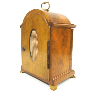 A good George III style walnut 2 train striking 8 day Elliott Mantle Clock C.20thC