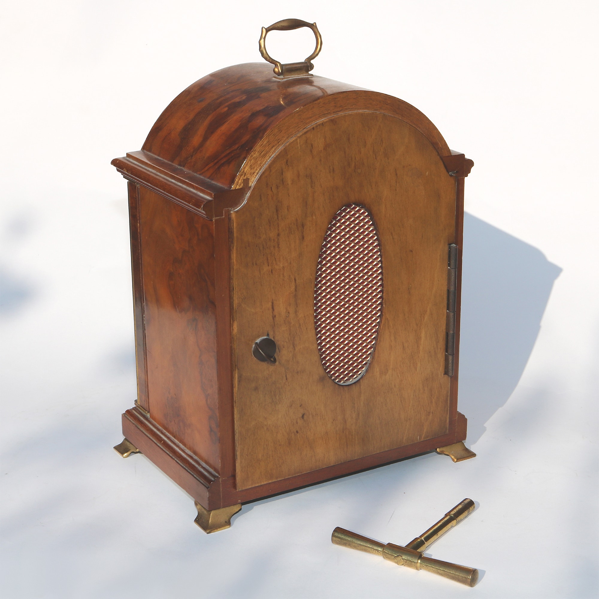 A good George III style walnut 2 train striking 8 day Elliott Mantle Clock C.20thC