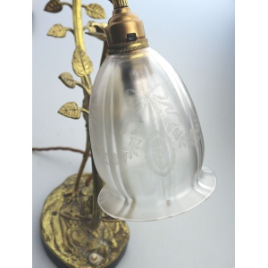 A good and impressive antique French novelty Heron Stork Table Lamp C.1910+