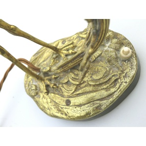 A good and impressive antique French novelty Heron Stork Table Lamp C.1910+