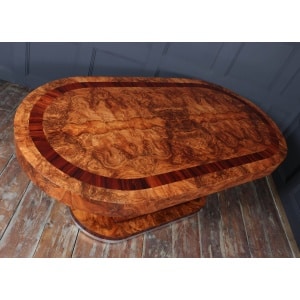 Stunning Italian Walnut Art Deco Dining Table C1930