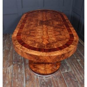 Stunning Italian Walnut Art Deco Dining Table C1930