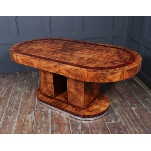 Stunning Italian Walnut Art Deco Dining Table C1930