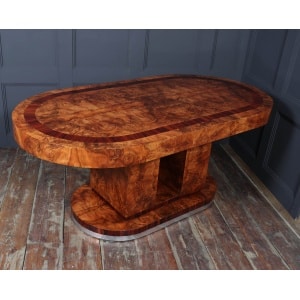Stunning Italian Walnut Art Deco Dining Table C1930