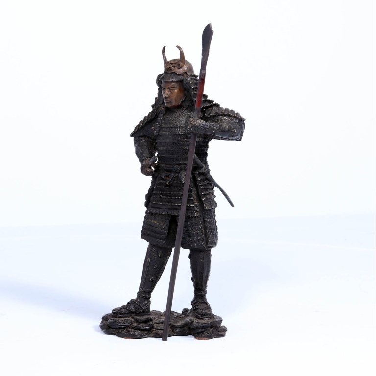Bronze Sculpture - Japanese Samurai Warrior - Image 14