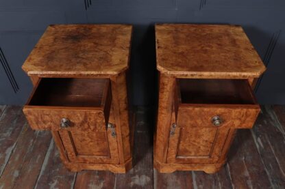 Antique Crafted English Antique Burr Walnut Bedside Cabinets x2 - Image 13