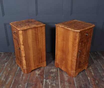 Antique Crafted English Antique Burr Walnut Bedside Cabinets x2 - Image 11