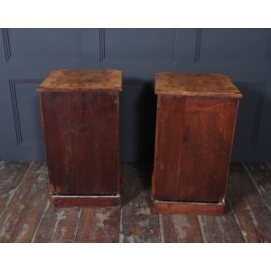 Antique Crafted English Antique Burr Walnut Bedside Cabinets x2