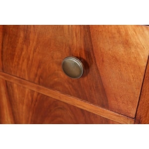 Tall Slim French Walnut Art Deco Chest Of Drawers